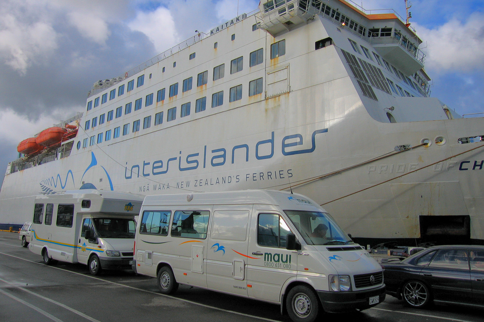 queuing up for the crossing to the South Island